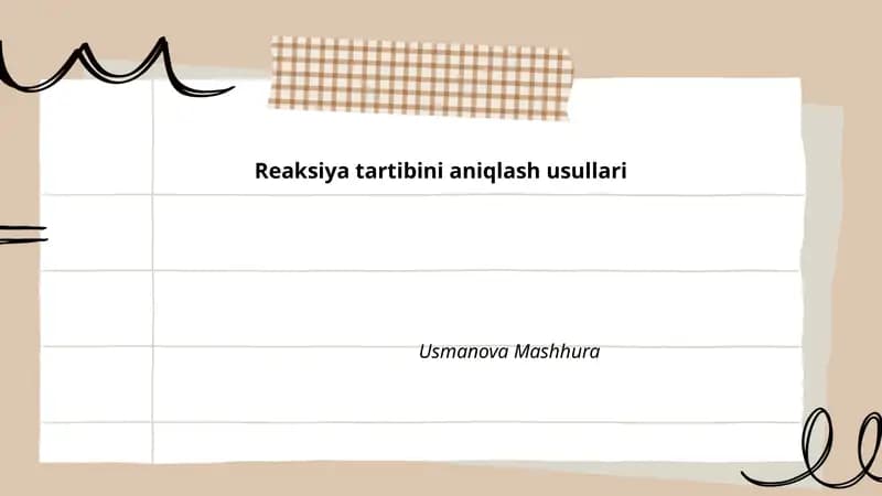 Kimyoviy kinetika asoslari