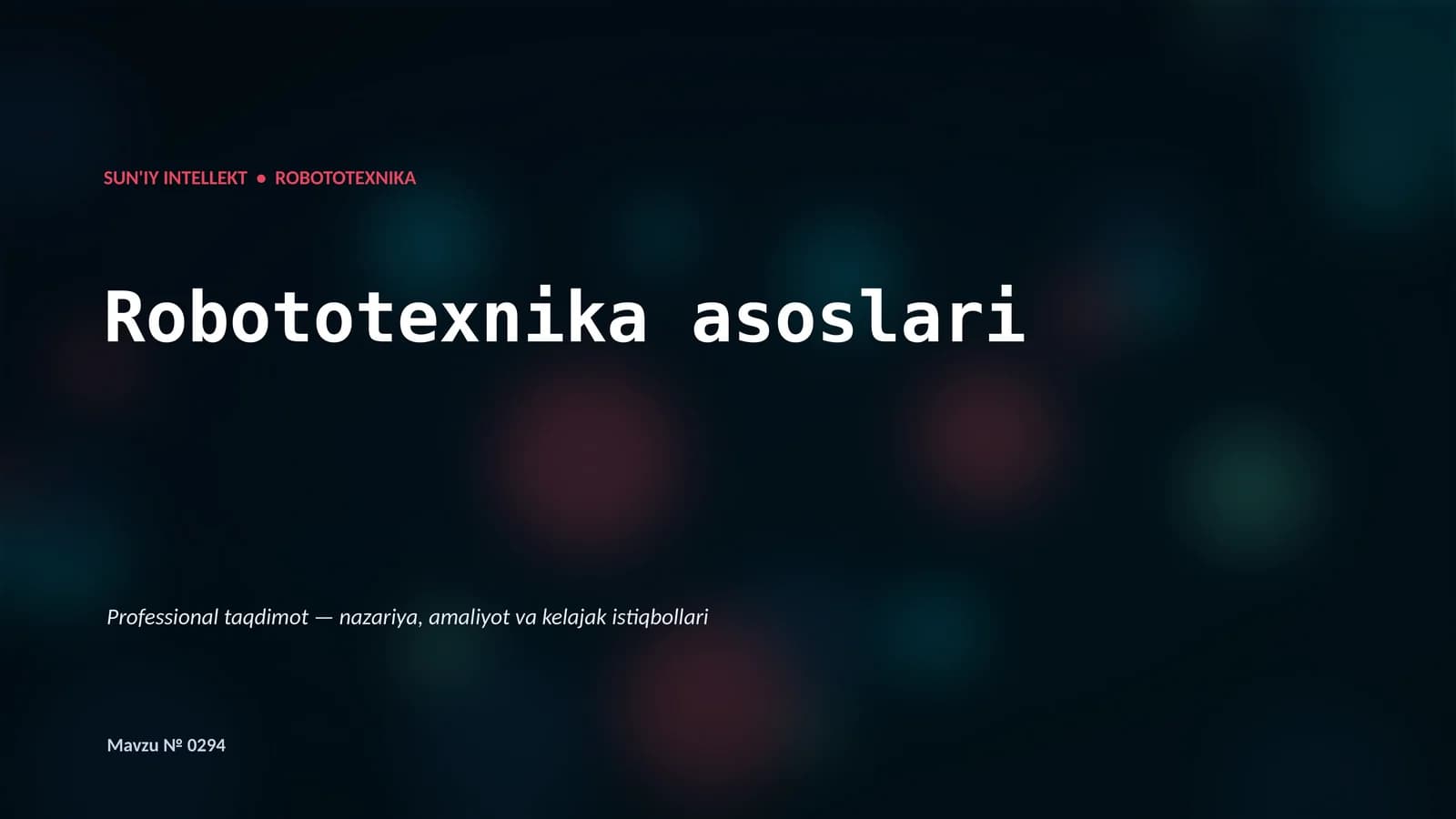 Robototexnika asoslari