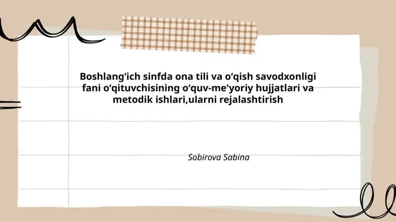 Davlat taʼlim standartlari va ona tili hamda oʻqish savodxonligi uchun oʻquv dasturlarining tahlili