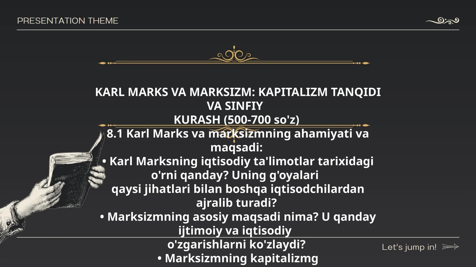 KARL MARKS VA MARKSIZM: KAPITALIZM TANQIDI VA SINFIY KURASH