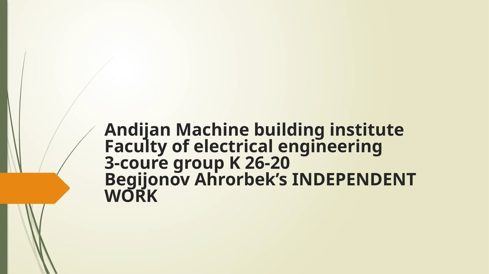 INDEPENDENT WORK