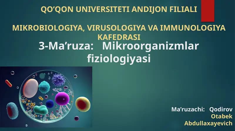 Mikroorganizmlar fiziologiyasi