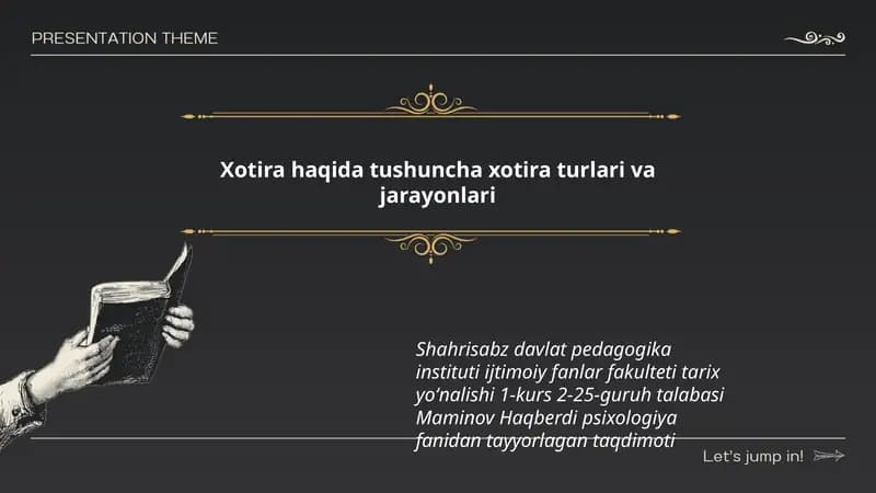 Maminov Haqberdi psixologiya fanidan tayyorlagan taqdimoti