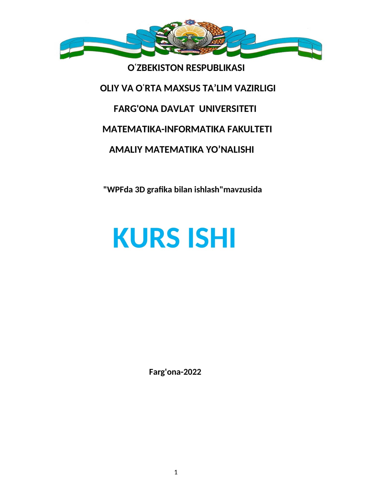 WPFda 3D grafika bilan ishlash