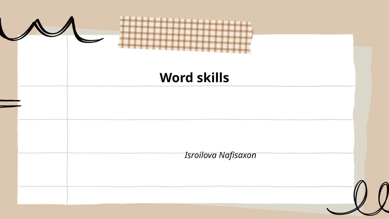Word skills