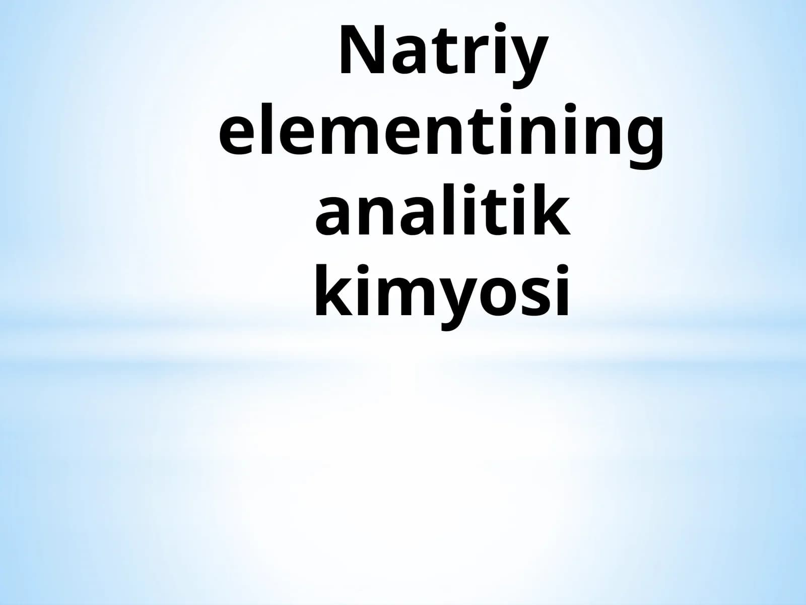 Natriyelementining analitik kimyosi