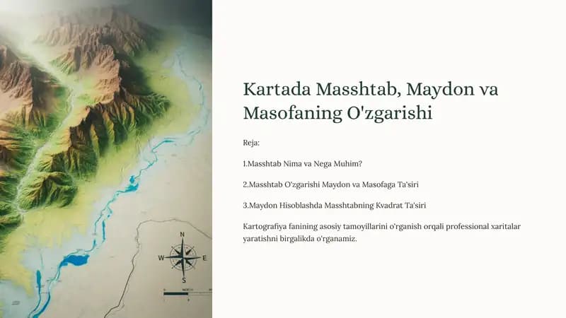 Kartada Masshtab, Maydon va Masofaning O'zgarishi
