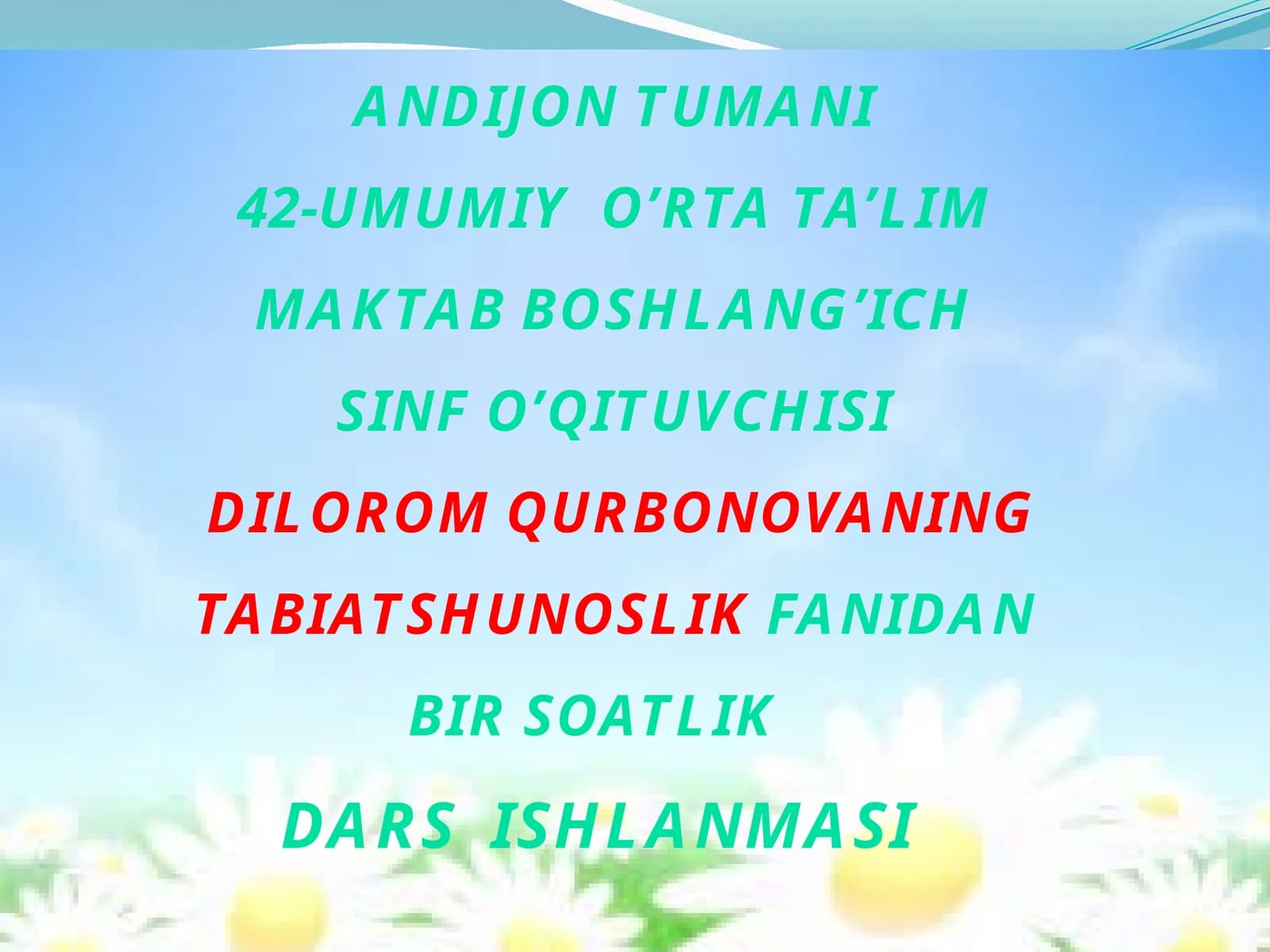 3-sinf Tabiiy Fan (Science) Tabiatni muhofaza qilish dars ishlanma