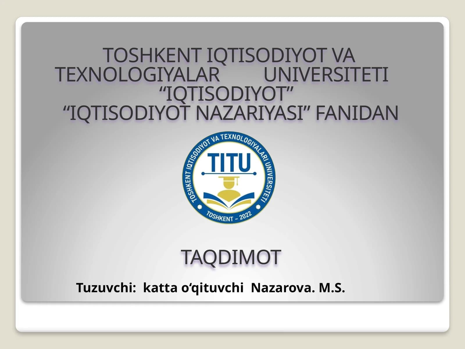 Iqtisodiyot nazariyasi