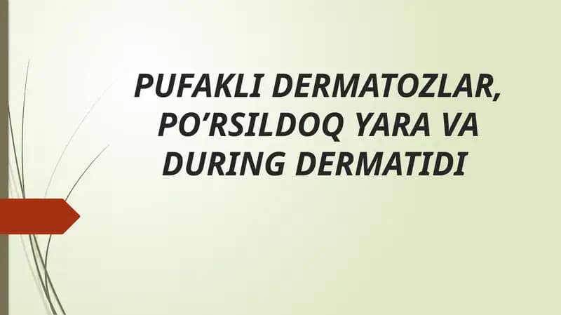 Dermatozlar va po'rsildi kasalliklari