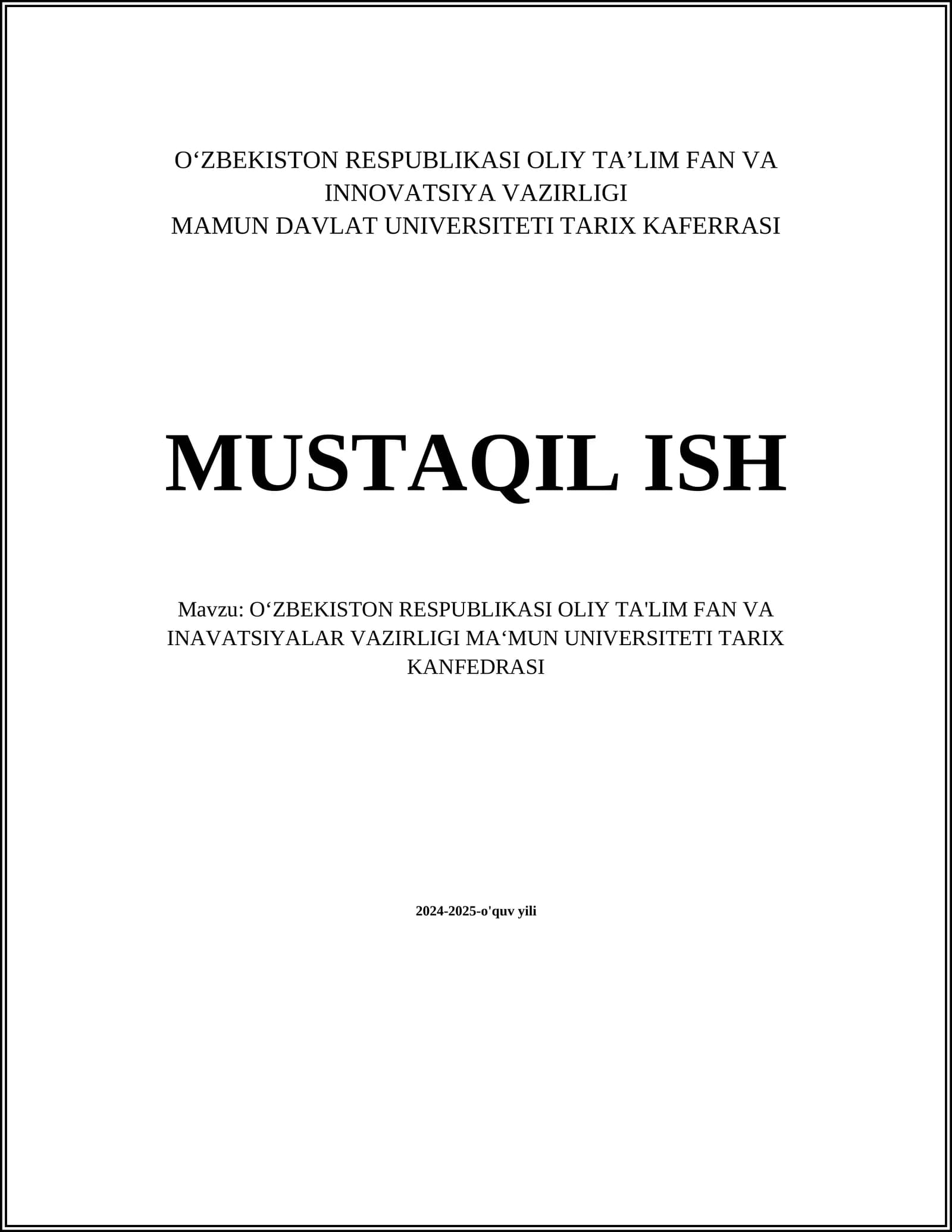 O'zbekiston tarixi