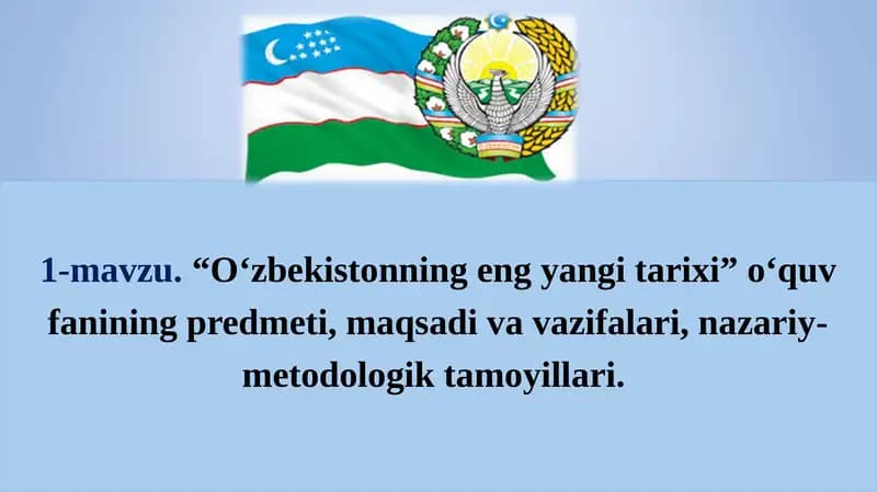 O‘zbekistonning eng yangi tarixi