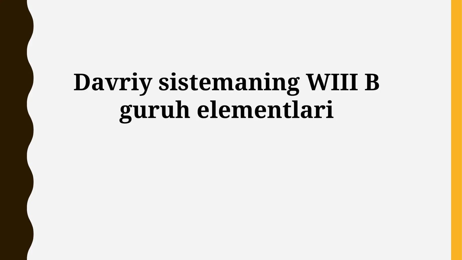 Davriy sistemaning WIII B guruh elementlari
