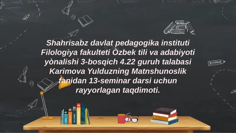 "MASNAVIY MA'NAVIY" SHARHI