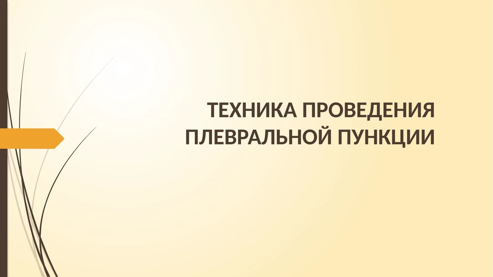 ТЕХНИКА ПРОВЕДЕНИЯ ПЛЕВРАЛЬНОЙ ПУНКЦИИ