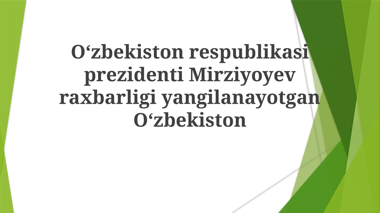 Yangi Oʻzbekistonning istiqbollari va xalq farovonligi