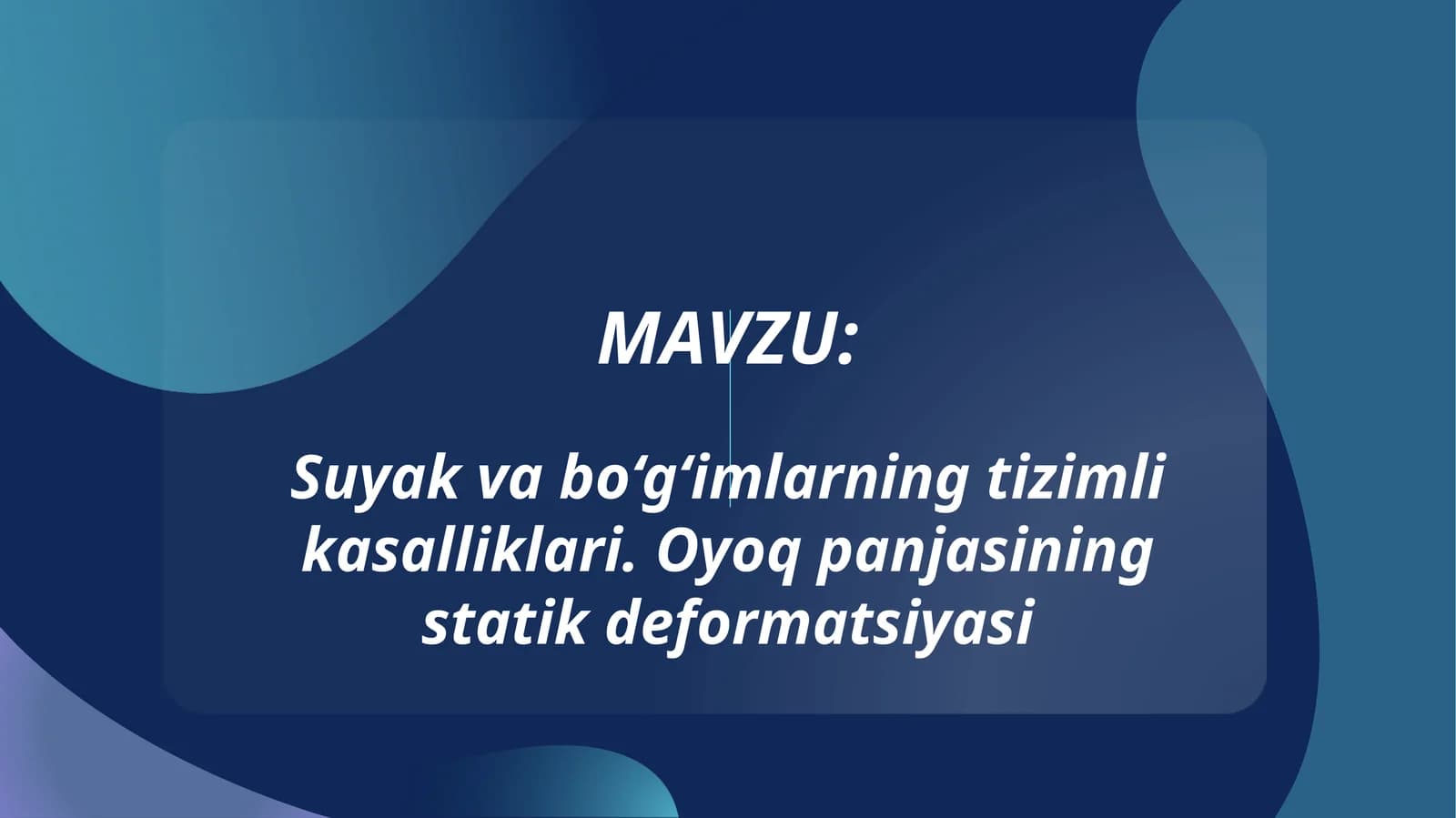 Suyak va bo‘g‘imlarning tizimli kasalliklari haqida umumiy tushuncha, etiologiya va patogenez