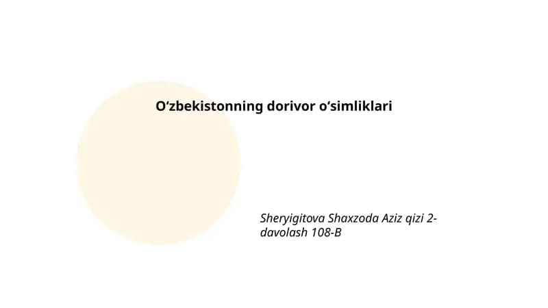 Oʻzbekistonning dorivor oʻsimliklari