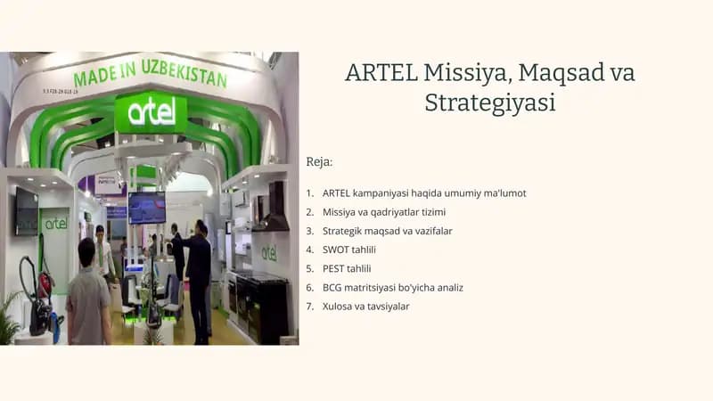 ARTELMissiya, Maqsad va Strategiyasi