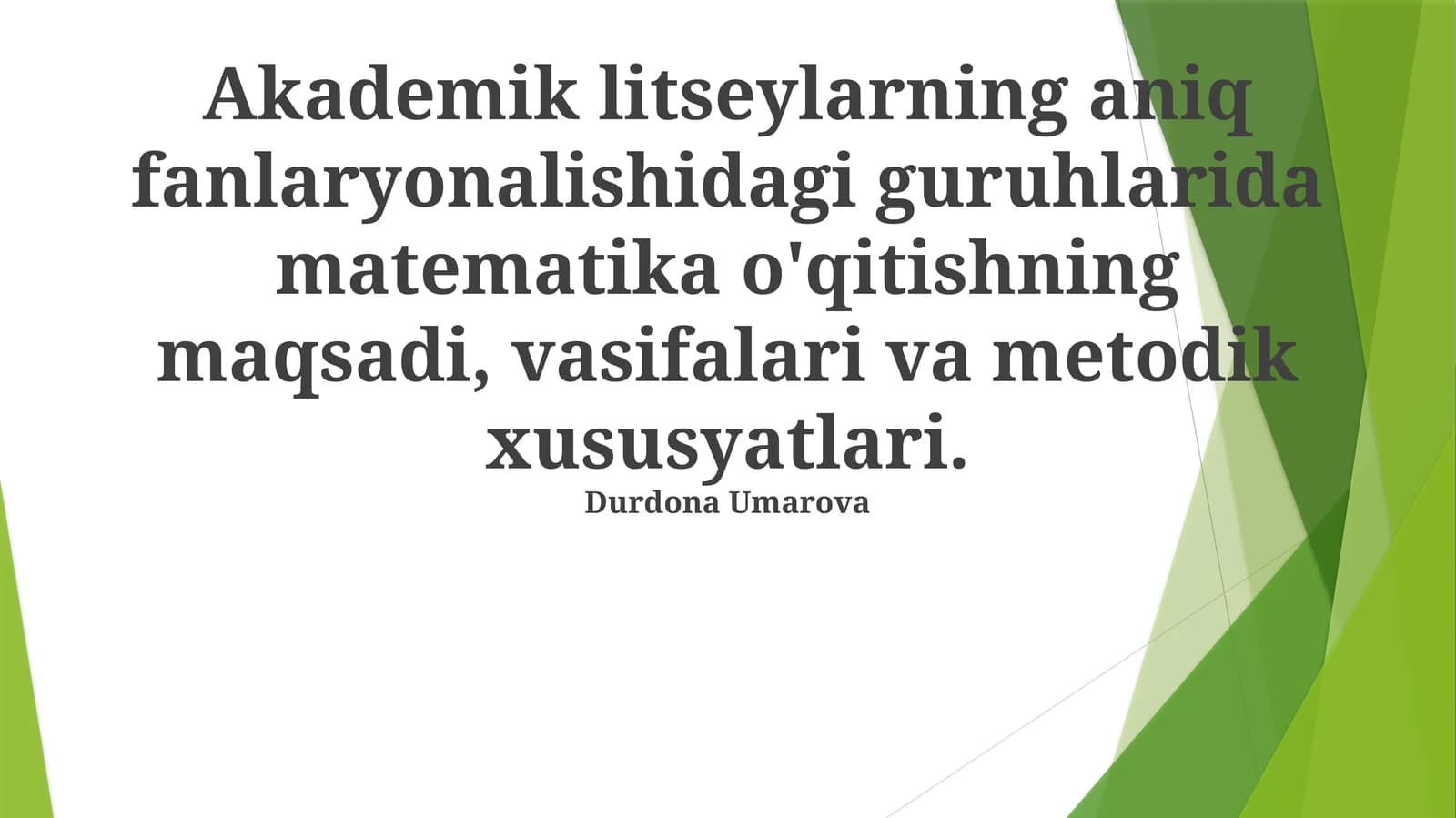 Matematika va Fan Fanlarini Integratsiyalash