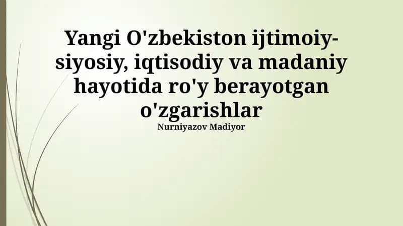 Ijtimoiy-siyosiy va huquqiy islohotlar