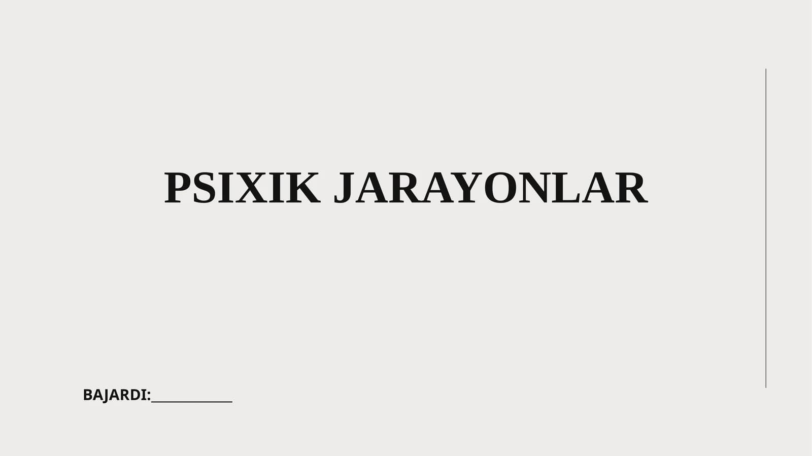 Psixik jarayonlar