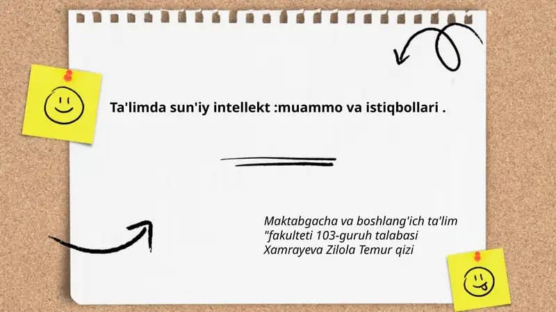 Ta'limda sun'iy intellekt:muammo va istiqbollari