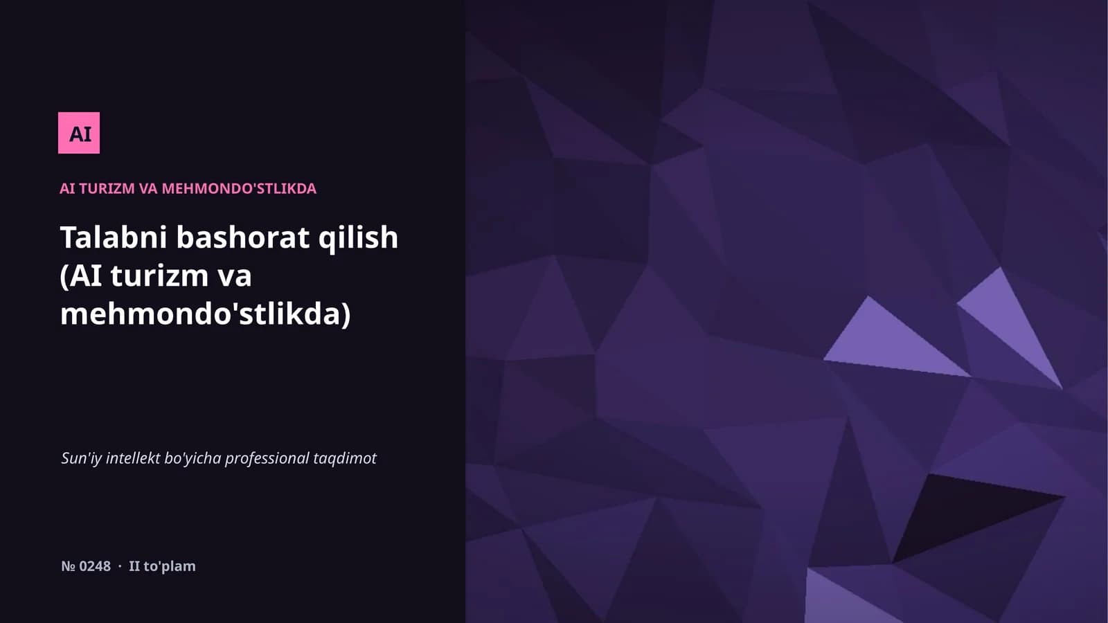 AI TURIZM VA MEHMONDO'STLIKDA
