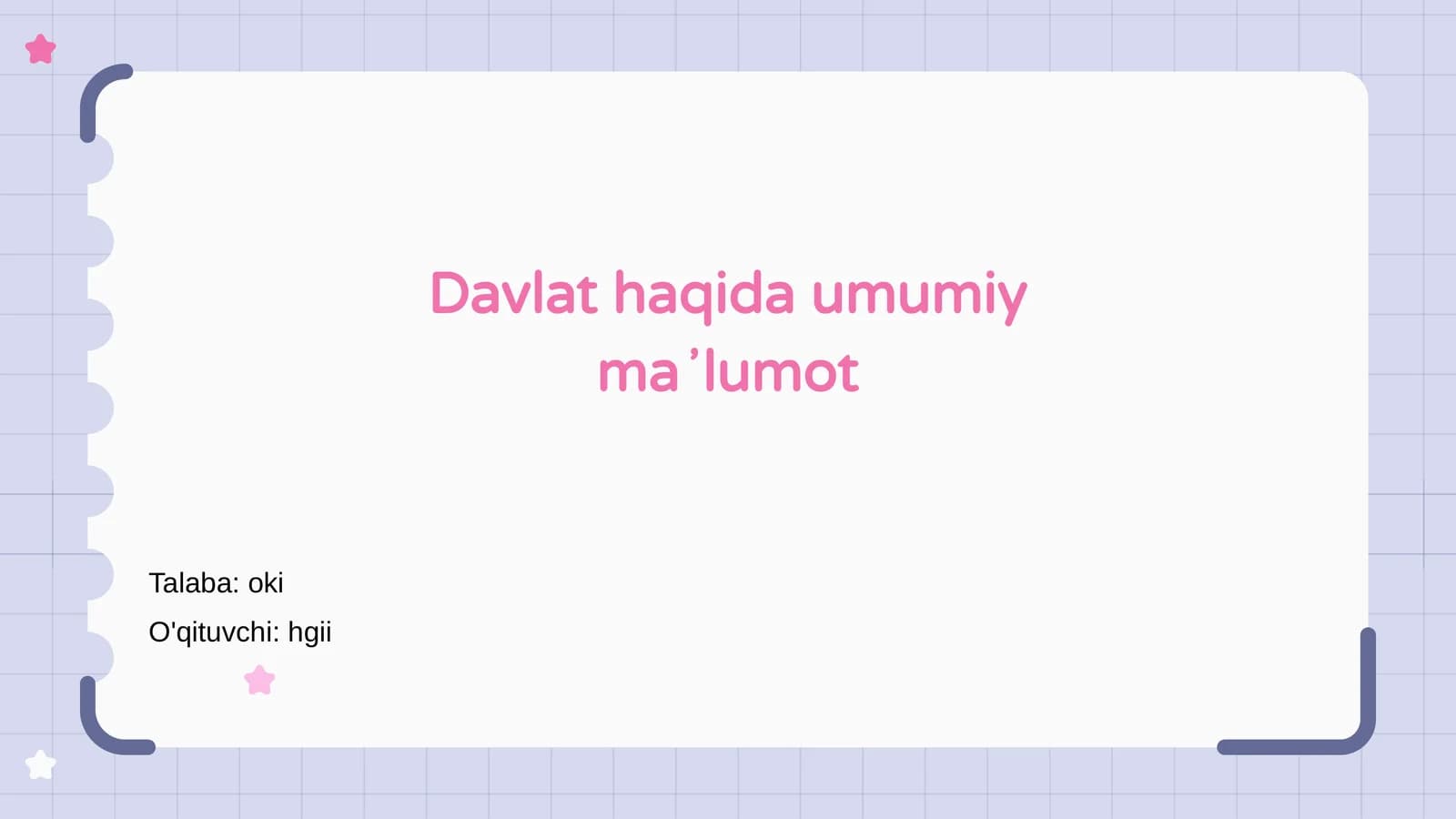 Davlat haqida umumiy maʼlumot