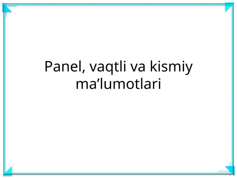 Panel, vaqtlivakismiymaʼlumotlari