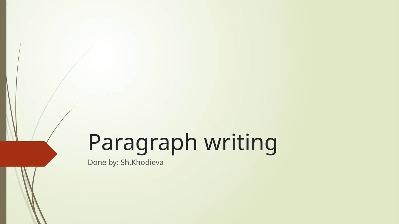 Paragraph writing