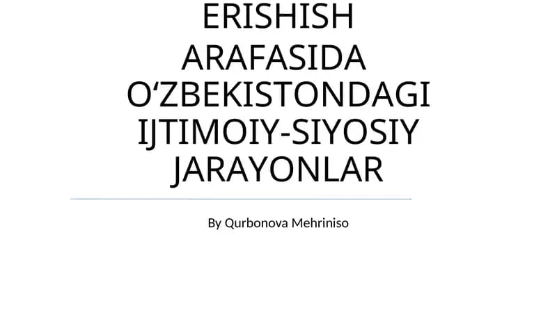 MUSTАQILLIKKА ЕRISHISH АRАFАSIDА