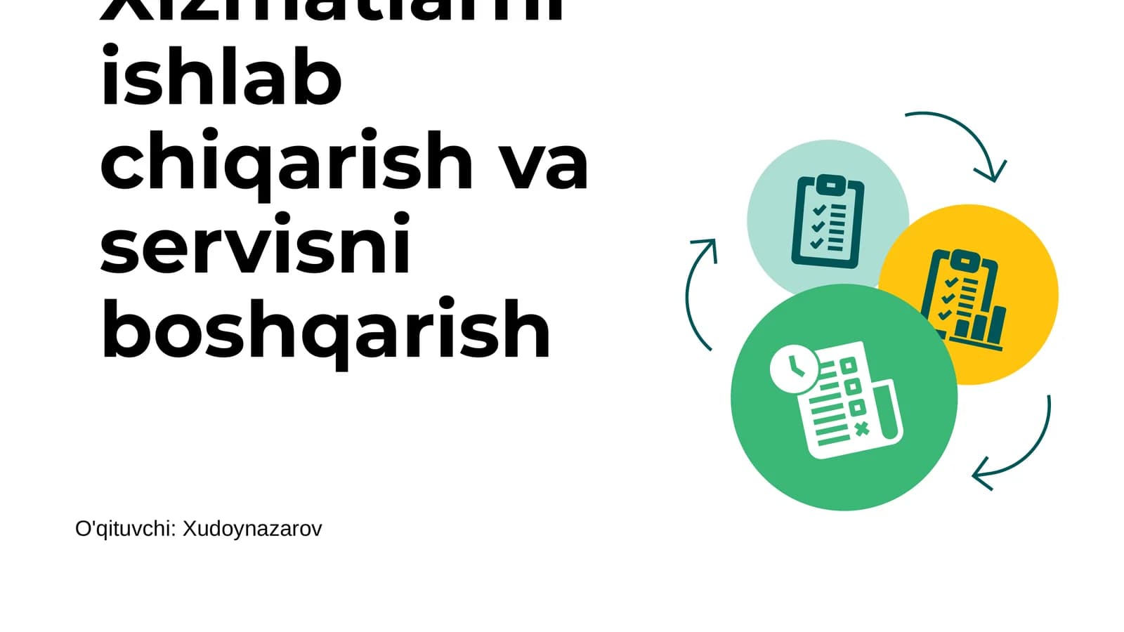 Xizmatlarni ishlab chiqarish va servisni boshqarish