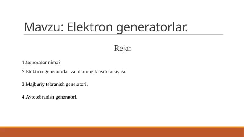 Elektrongeneratorlar