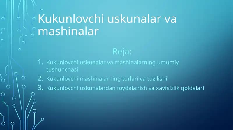 Kukunlovchi uskunalar va mashinalar