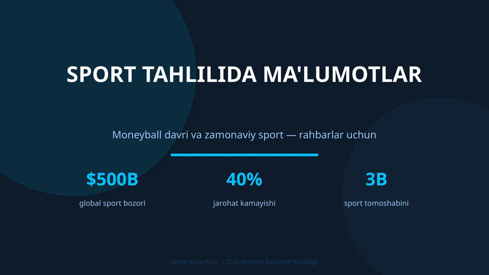 Sport Tahlilida Ma'lumotlar