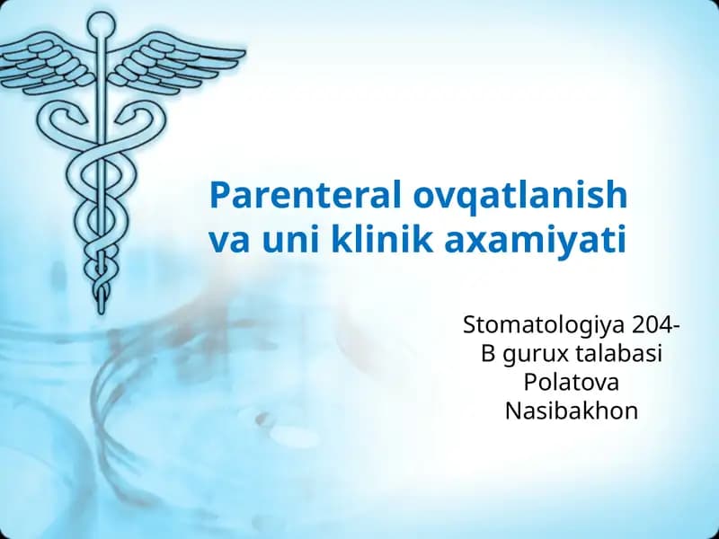 Parenteral ovqatlanish