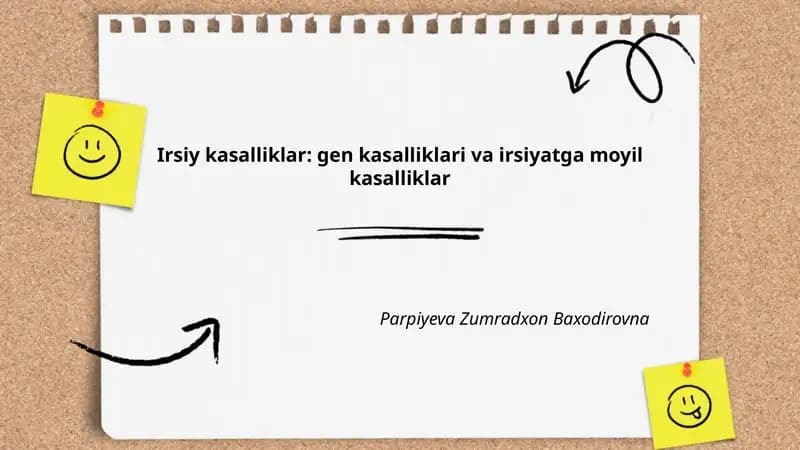 Irsiy kasalliklar: gen kasalliklari va irsiyatga moyil kasalliklar