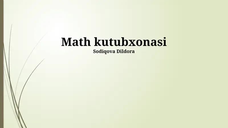 Matematika Kutubxonasi