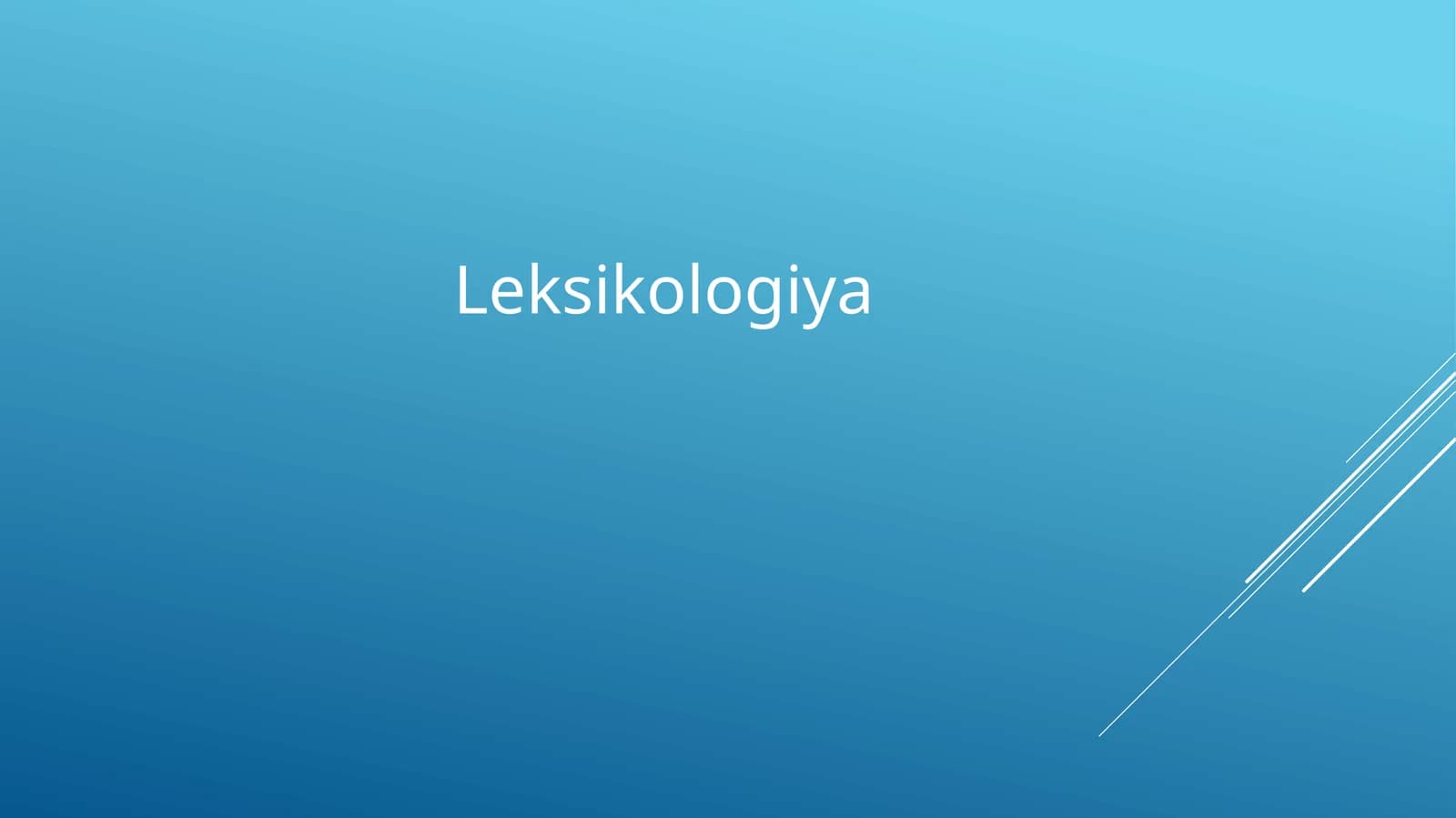 Leksikologiya