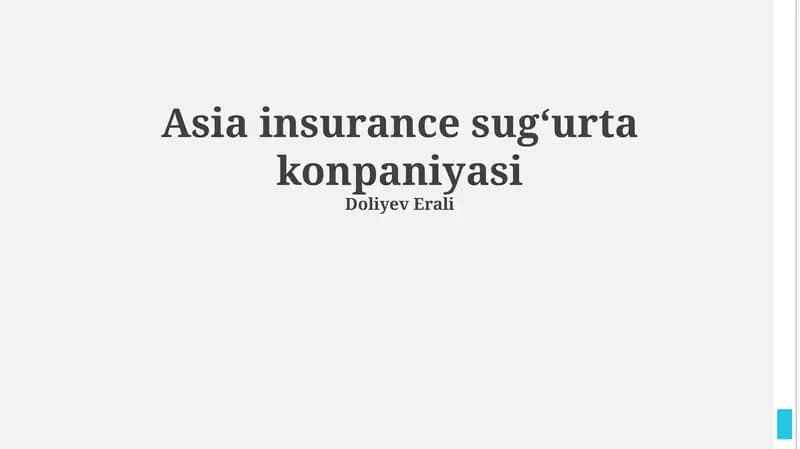 Asia insurance sugʻurta konpaniyasi