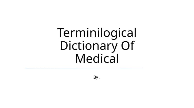 Terminologik Tibbiy Lug'at