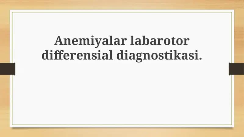 Anemiya laboratoriyasi