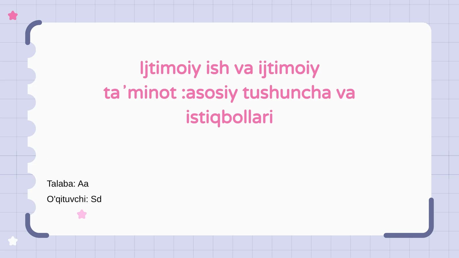 Ijtimoiy ish va ijtimoiy taʼminot:asosiy tushuncha va istiqbollari