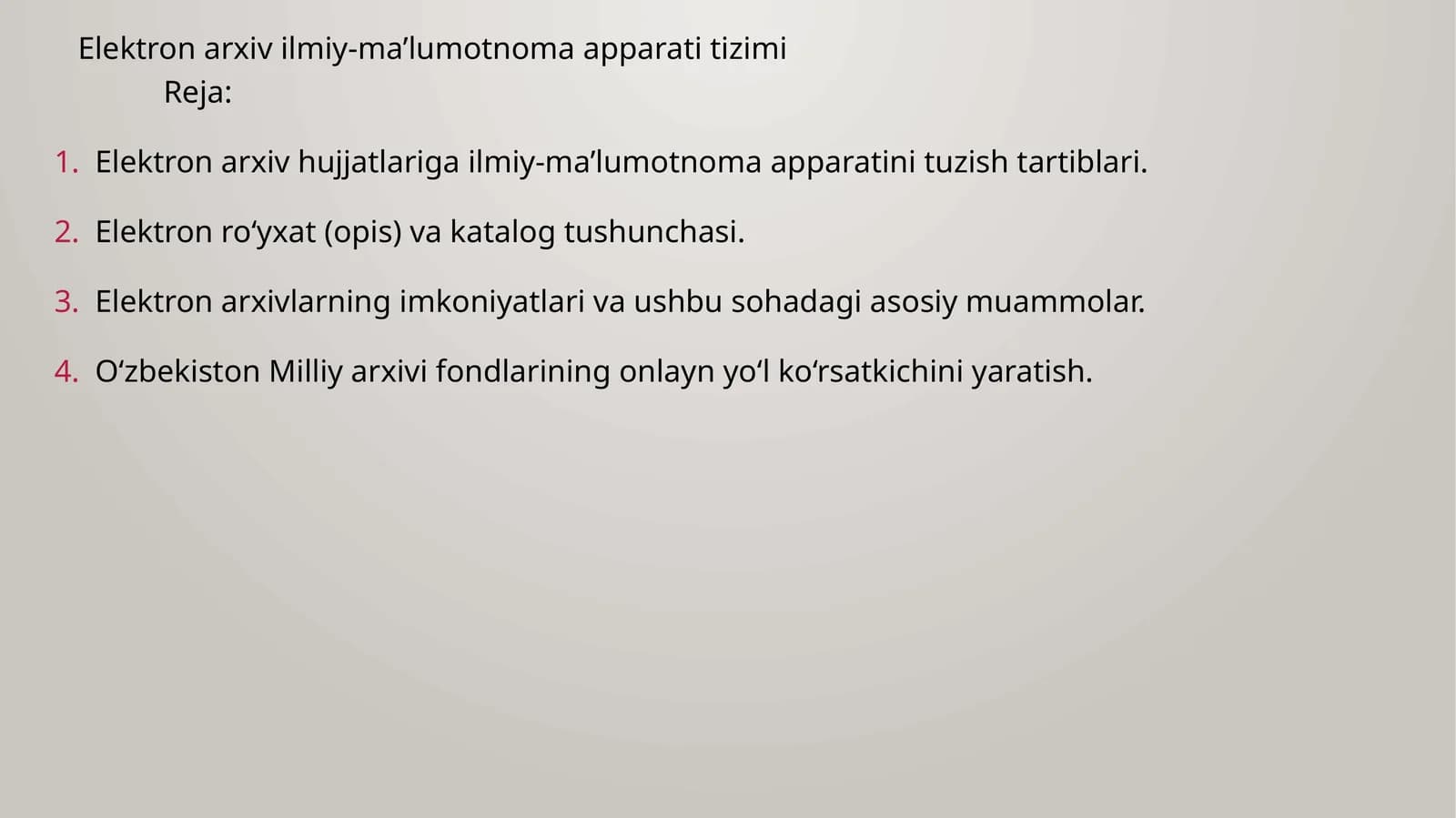 Elektron arxiv ilmiy-ma’lumotnoma apparati tizimi