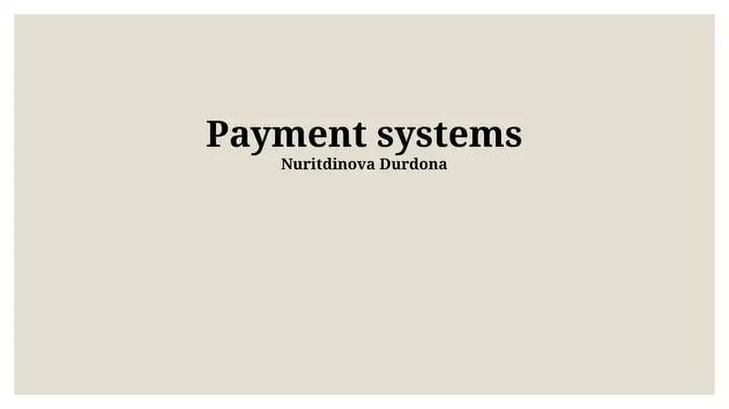 Payment systems