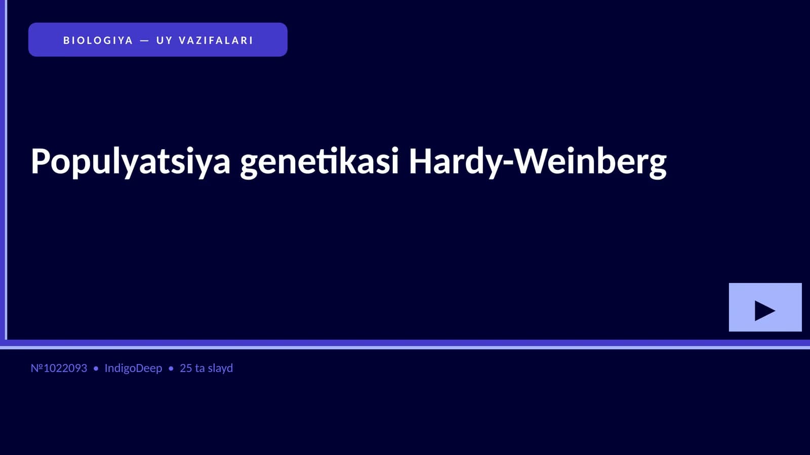 BIOLOGIYA — UY VAZIFALARI