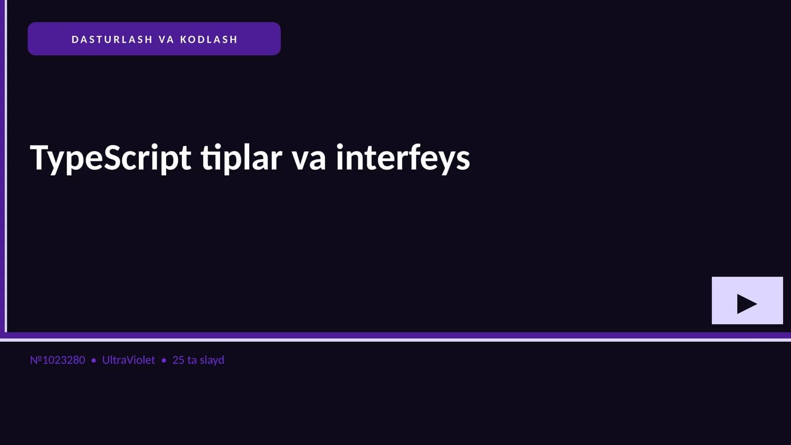 TypeScript tiplar va interfeys