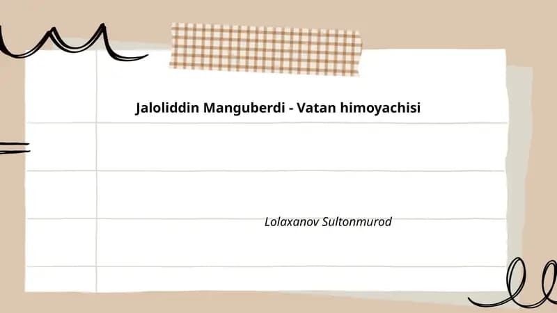 Jaloliddin Manguberdi - Vatan himoyachisi