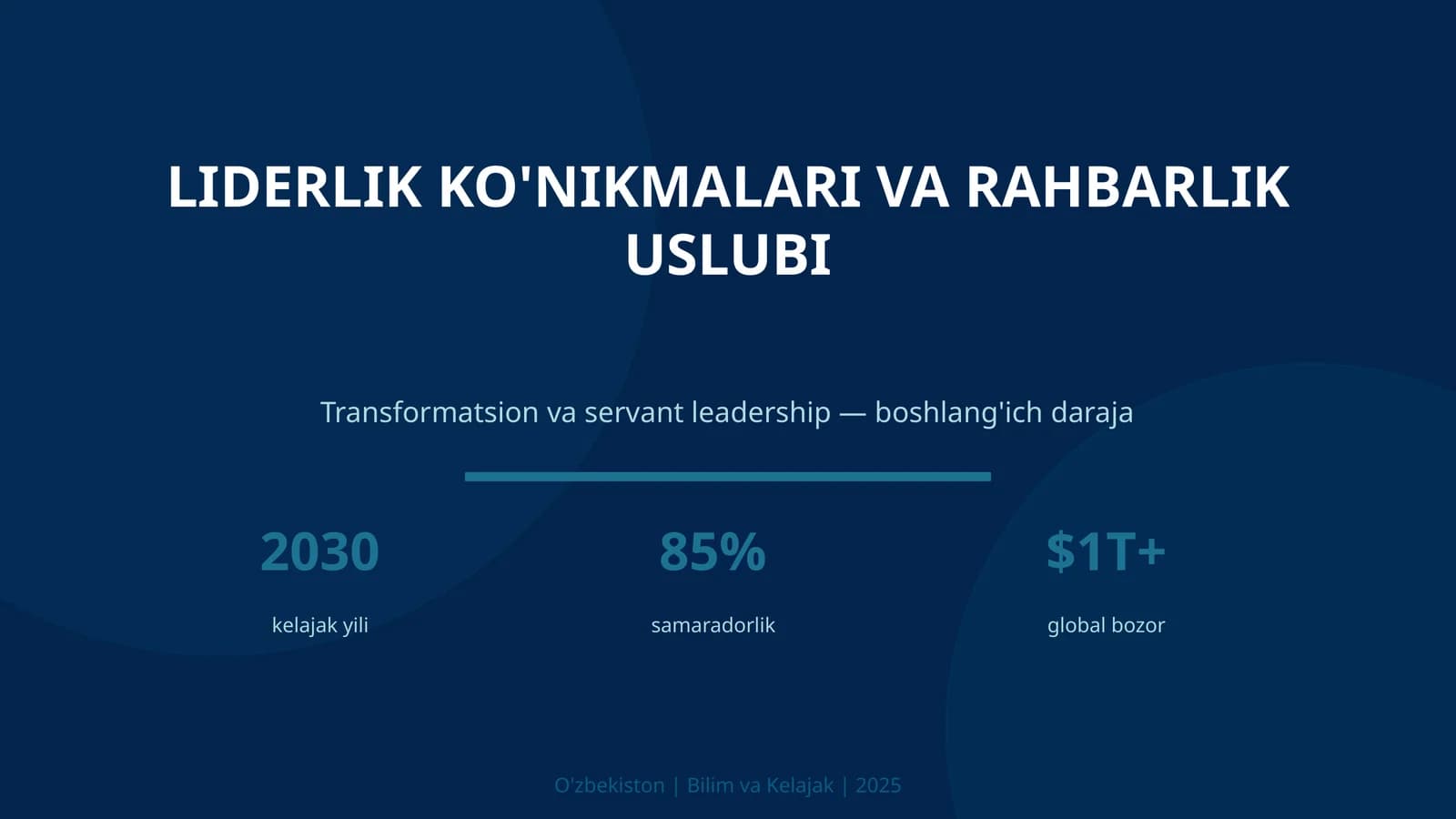 LIDERLIK KO'NIKMALARI VA RAHBARLIK USLUBI